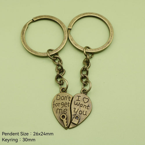 Metal Heart Lock And Key Keychain Romantic Gift