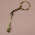 Zinc Alloy Simple Fork Keychain Kitchen Gift view 6