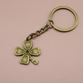 Zinc Alloy Four Leaf Clover Keychain Gift Bag Charm view 6
