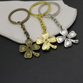 Zinc Alloy Four Leaf Clover Keychain Gift Bag Charm view 4