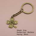 Zinc Alloy Four Leaf Clover Keychain Gift Bag Charm view 2