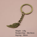 Metal Double Sided Rose Wing Keychain Bag Charm Gift view 2