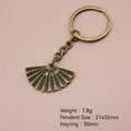 Zinc Alloy Minimalist Fan Keychain Bag Charm Gift view 2