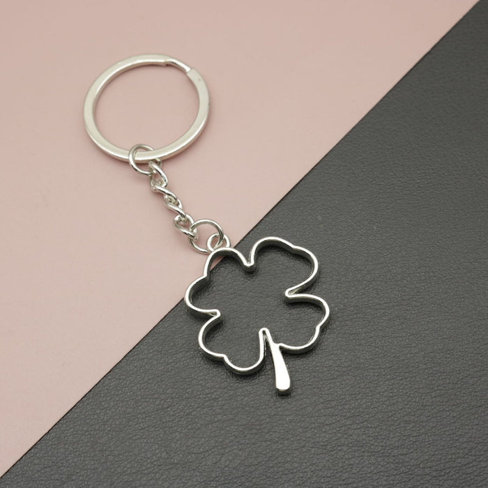 Zinc Alloy Clover Frame Keychain Bag Charm Gift