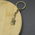 Zinc Alloy Simple Guitar Keychain For Bag Charm Gift view 3