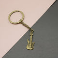 Zinc Alloy Simple Guitar Keychain For Bag Charm Gift view 1