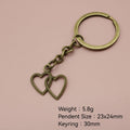 Metal Double Heart Keychain Romantic Bag Charm Gift view 2