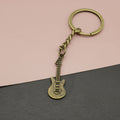 Zinc Alloy Minimal Guitar Keychain Bag Charm Gift view 1