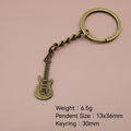 Zinc Alloy Minimal Guitar Keychain Bag Charm Gift view 2