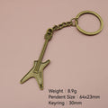 Zinc Alloy Guitar Keychain For Bag Charm Gift view 2