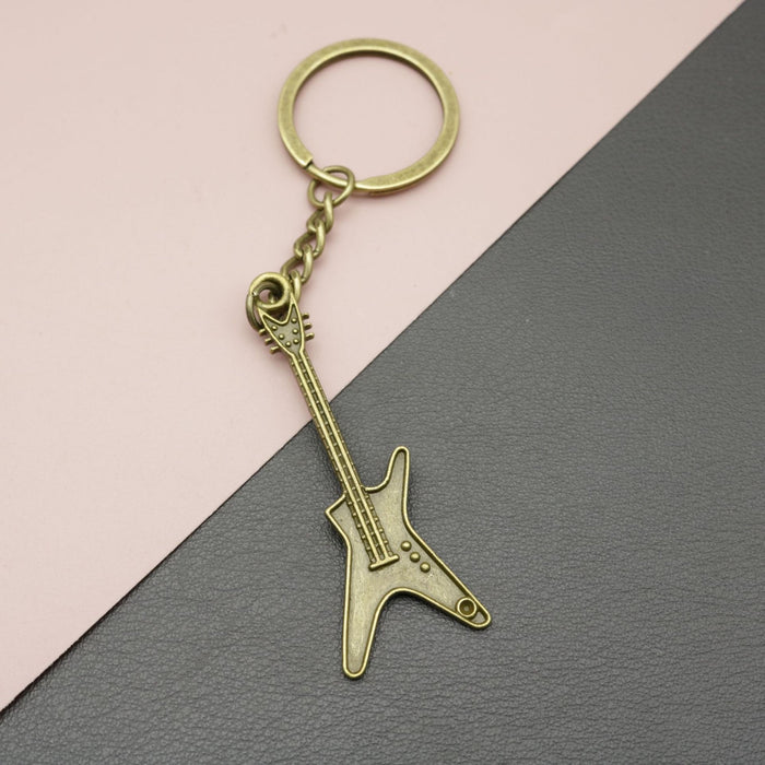 Zinc Alloy Guitar Keychain For Bag Charm Gift