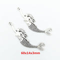 Antique Silver Zinc Alloy Mermaid Charm Pendant No.734587 for DIY Necklace Bracelet Jewelry Making view 1