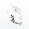 Antique Silver Zinc Alloy Mermaid Charm Pendant No.734587 for DIY Necklace Bracelet Jewelry Making view 2