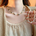 Gold Plated Shell Imitation Pearl Geometric New Chinese Style Choker Necklace For Women view 2