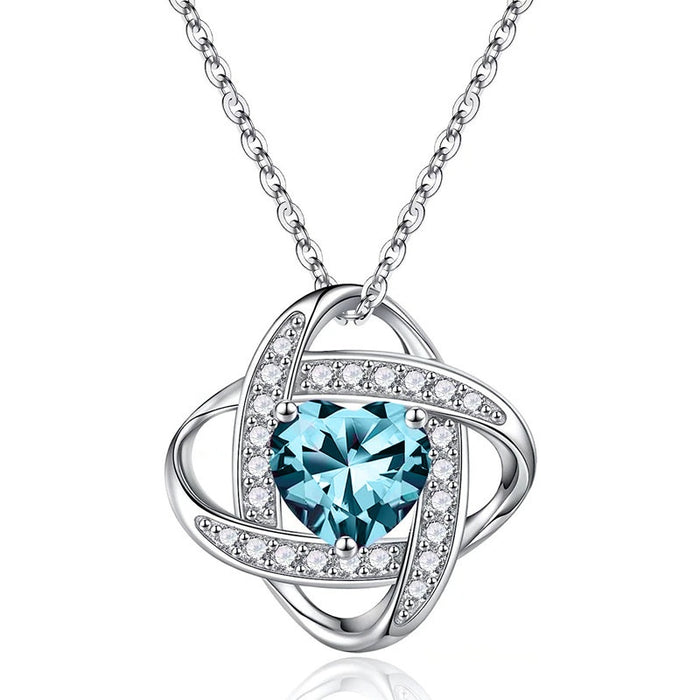 Zircon Inlaid Four Leaf Clover Pendant Collarbone Chain, Korean Style Necklace For Women