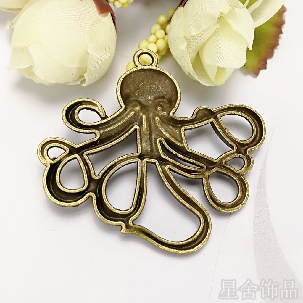 45x49mm Alloy Octopus Charm Pendant for DIY Jewelry