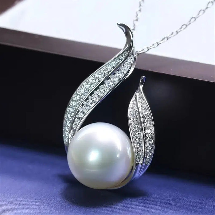Hollow Source Of Life Pendant Necklace With Faux Pearl, European American Ladies Jewelry Gift