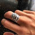 Vintage Ethnic Style Peony Flower Open Ring For Women, Adjustable Index Finger Jewelry view 3
