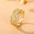 European Hollow 3D Figure Eight Infinity Love Ring For Women, Two Tone Fashion Index Finger Jewelry view 3
