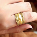 Vintage Bold Smooth Twisted Ring For Women Light Luxury Index Finger Fashion Jewelry view 3
