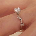 Hot Selling Sparkling Branch Bud Four Prong Setting Ring Light Luxury Wedding Gift Jewelry view 4