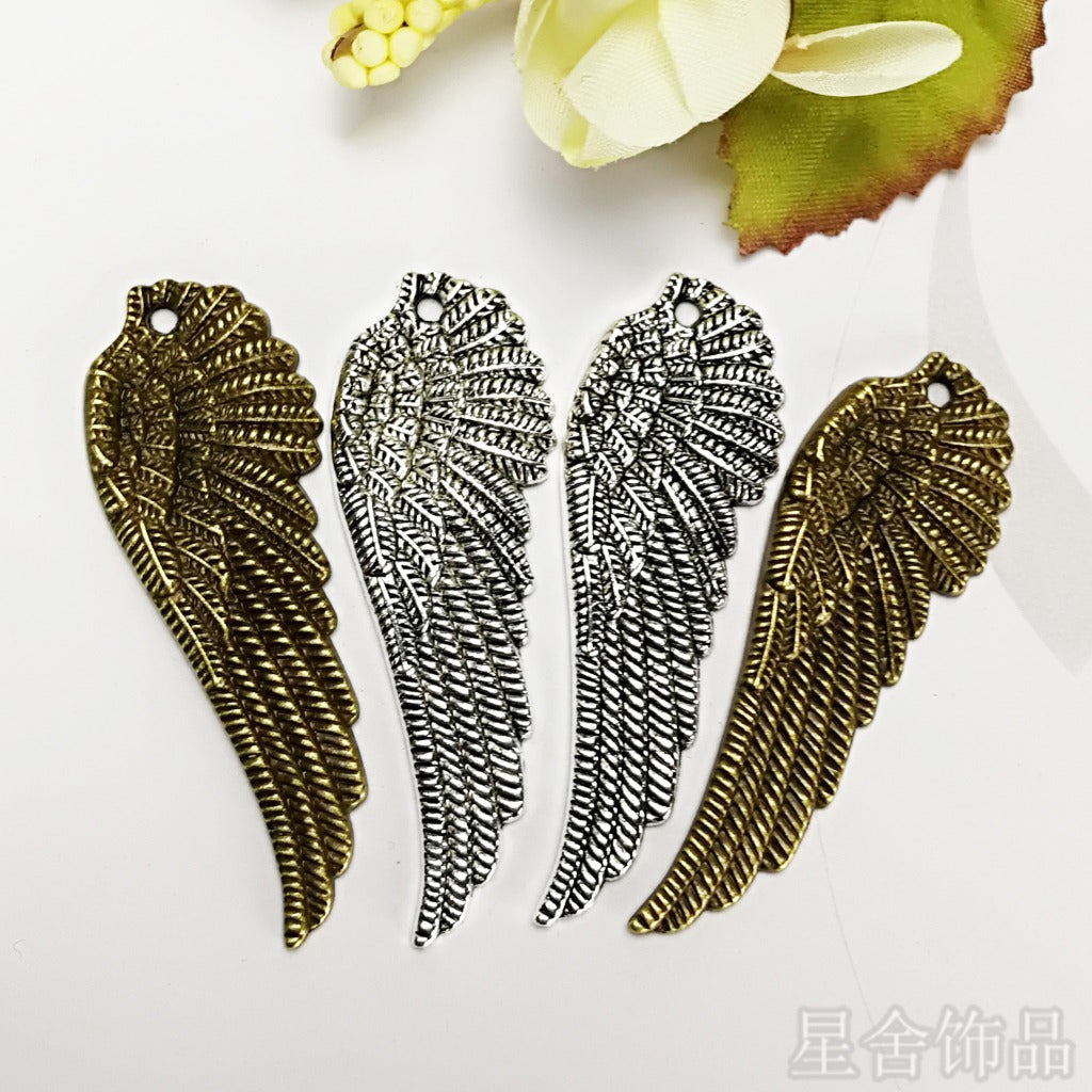 51x17mm Alloy Feather Wing Charm Pendant