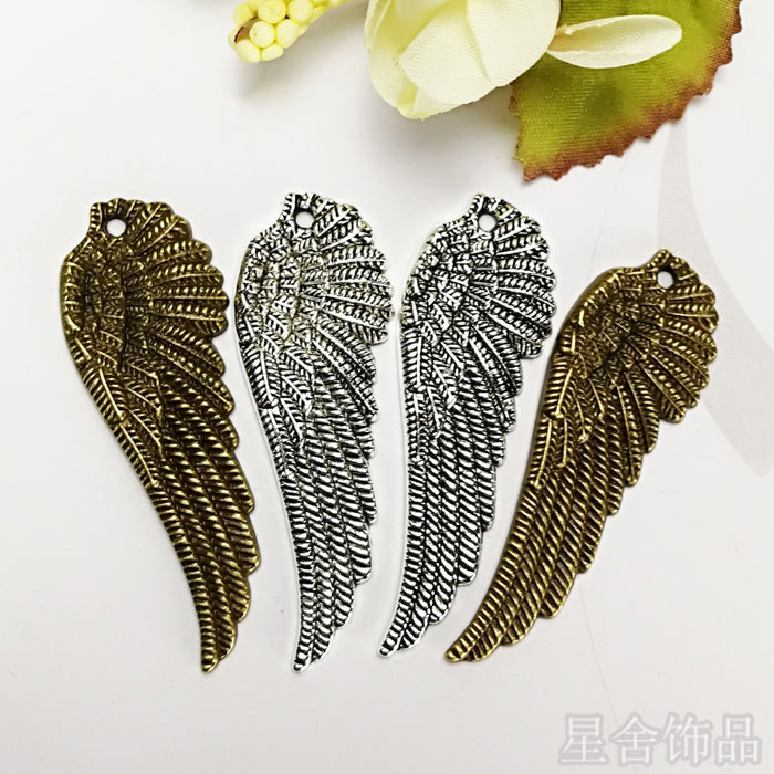 51x17mm Alloy Feather Wing Charm Pendant