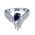 Luxury Wing Water Drop Zircon Ring, European American Engagement Wedding Ring For Women view 7