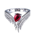 Luxury Wing Water Drop Zircon Ring, European American Engagement Wedding Ring For Women view 5
