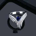 Luxury Wing Water Drop Zircon Ring, European American Engagement Wedding Ring For Women view 2