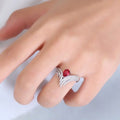Luxury Wing Water Drop Zircon Ring, European American Engagement Wedding Ring For Women view 3