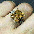 Luxury Four Prong Square Zircon Ring For Women, Sparkling Valentine Gift Fashion Hand Jewelry view 2