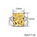 Luxury Four Prong Square Zircon Ring For Women, Sparkling Valentine Gift Fashion Hand Jewelry view 5