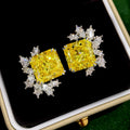 Square Floral Stud Earrings With Marquise Zircon French Palace Vintage Queen Style Women's Jewelry view 1