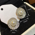Vintage Hong Kong Style Shell Imitation Pearl Conch Stud Earrings For Women Elegant Dinner Party Jewelry view 5