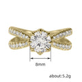 Fashion Eight Hearts Zircon Ring For Women Double Row Hollow Eight Prong Proposal Jewelry view 4