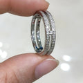 Starry Zircon Double Layer Couple Ring, Niche Design Minimalist Trendy Women's Index Finger Ring view 4