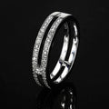 Starry Zircon Double Layer Couple Ring, Niche Design Minimalist Trendy Women's Index Finger Ring view 2