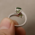 Sparkling Triangle Inlaid Ring With Swing Arm Design, Luxury Understated Index Finger Jewelry view 3