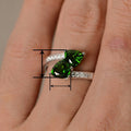 Sparkling Triangle Inlaid Ring With Swing Arm Design, Luxury Understated Index Finger Jewelry view 4