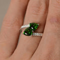 Sparkling Triangle Inlaid Ring With Swing Arm Design, Luxury Understated Index Finger Jewelry view 2