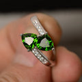 Sparkling Triangle Inlaid Ring With Swing Arm Design, Luxury Understated Index Finger Jewelry view 1