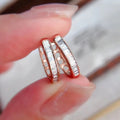 Minimalist Row Rhinestone Ear Cuffs, Hollow Design Unisex Earrings In Korean Japanese Style view 6