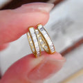 Minimalist Row Rhinestone Ear Cuffs, Hollow Design Unisex Earrings In Korean Japanese Style view 2