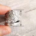 Fashion Vintage Dark Style Floral Ring For Women Blooming Flower Engagement Finger Jewelry view 5