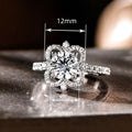 Luxury Full Rhinestone Flower Ring For Women, Floral Proposal Finger Ring For Qixi Gift view 5