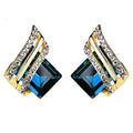 Personalized Wing Stud Drop Earrings, Geometric Quadrilateral Design For Round Face Women view 7