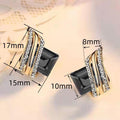 Personalized Wing Stud Drop Earrings, Geometric Quadrilateral Design For Round Face Women view 4