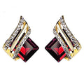 Personalized Wing Stud Drop Earrings, Geometric Quadrilateral Design For Round Face Women view 6
