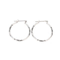 Vintage Antique Silver Hoop Earrings With Palace Style Floral Design, Large Flower Ear Cuffs view 5